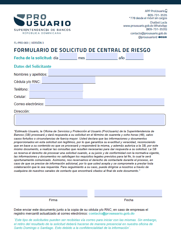 Portada Central De Riesgo