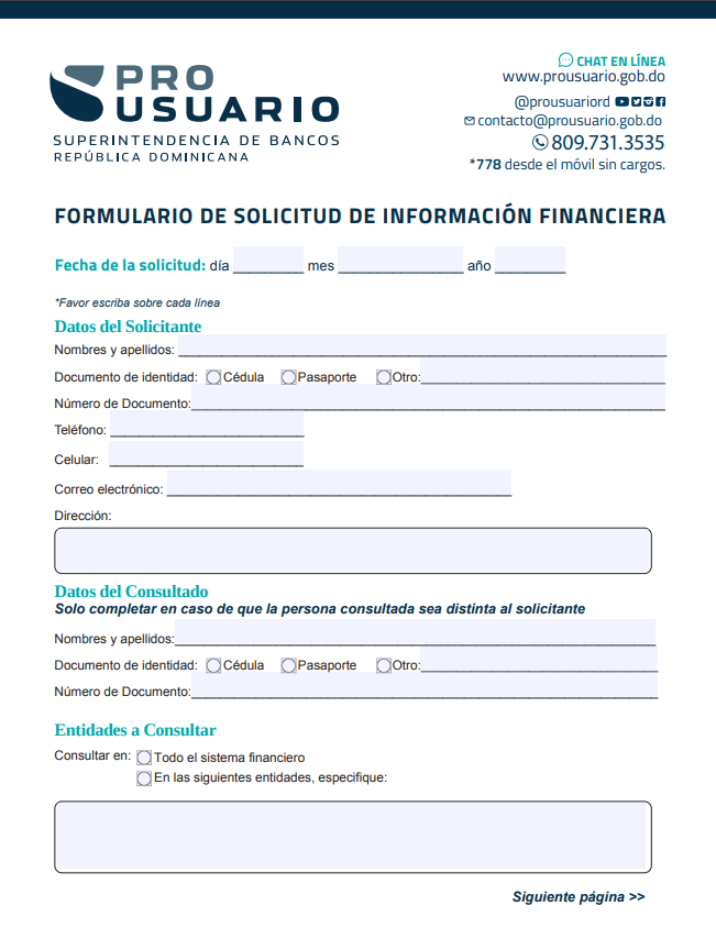 Formulario Informacion Financiera